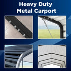 12'x30' Metal Carport with Corrugated Roof