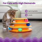 3-Tier Cat Track Toy – Interactive Spinning Ball Tower for Cats
