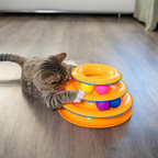 3-Tier Cat Track Toy – Interactive Spinning Ball Tower for Cats