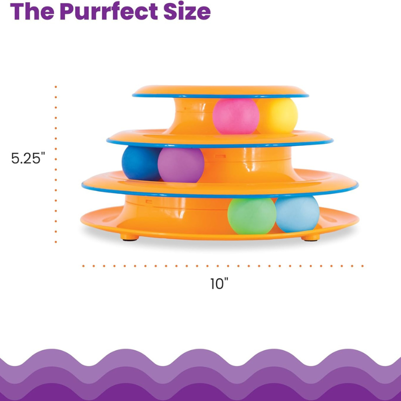 3-Tier Cat Track Toy – Interactive Spinning Ball Tower for Cats