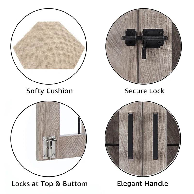 Dereham Corner Dog Crate Furniture with Cushion – Space-Saving Pet Home