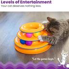 3-Tier Cat Track Toy – Interactive Spinning Ball Tower for Cats
