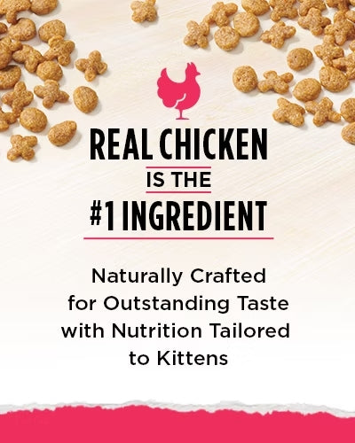 Cat food packaging with the #1 ingredient, 