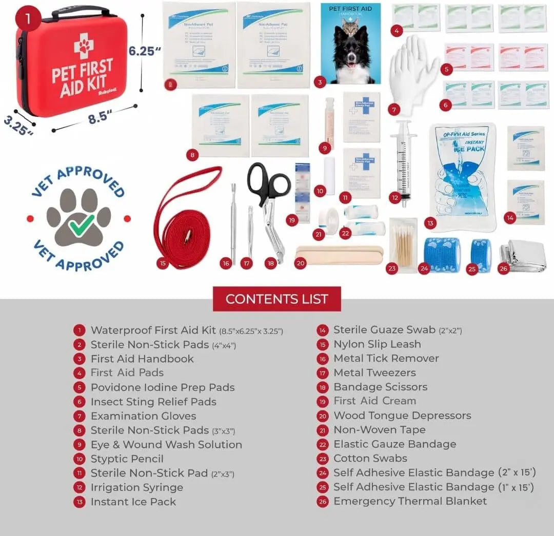 Dog & Cat First Aid Kit Vet Approved Emergency Supplies Travel Home RV