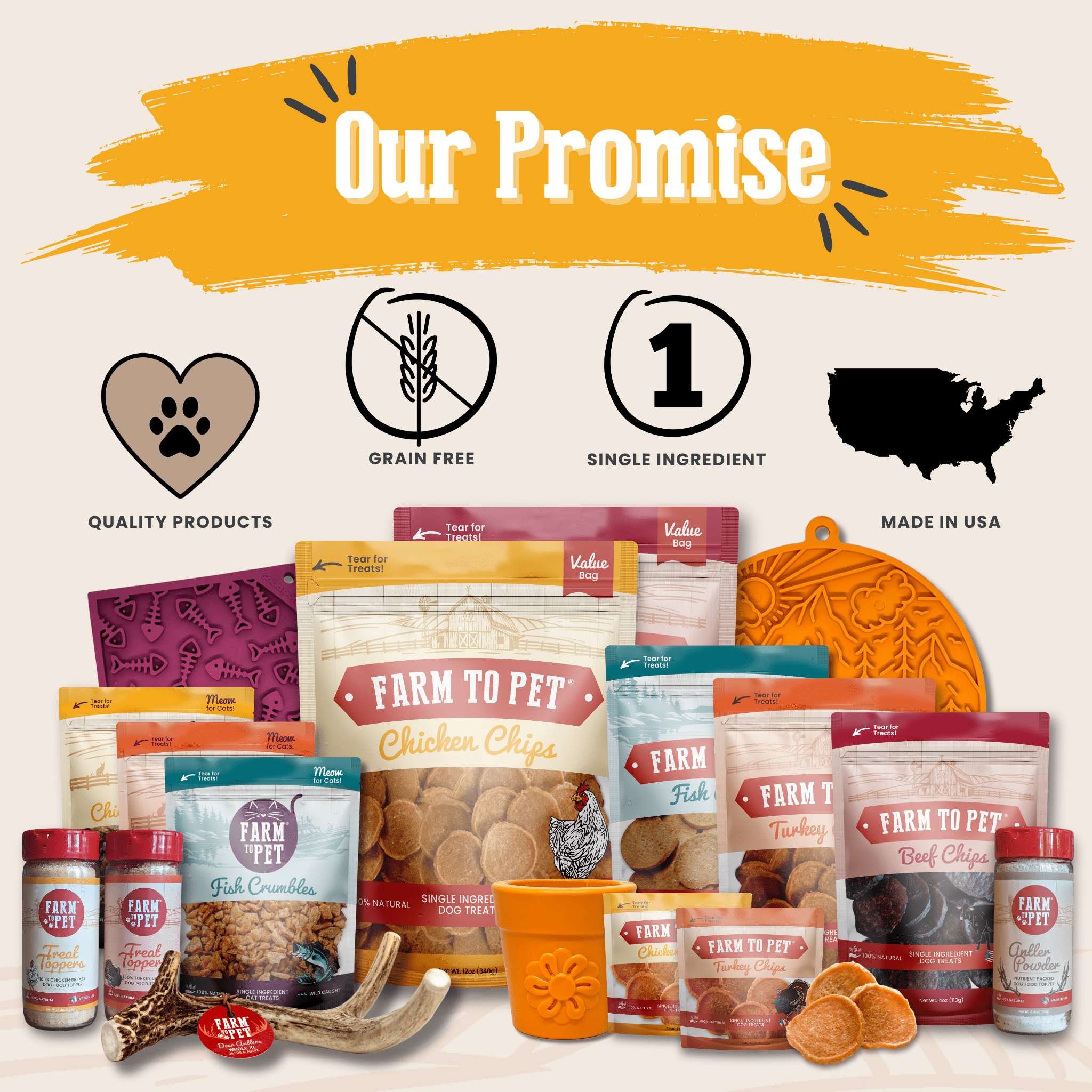 Farm to Pet Chicken Treat Topper – Single-Ingredient Dog & Cat Food Topper