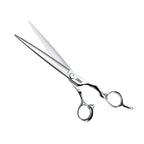 Hair cutting scissors with 'Tora' branding on a white background