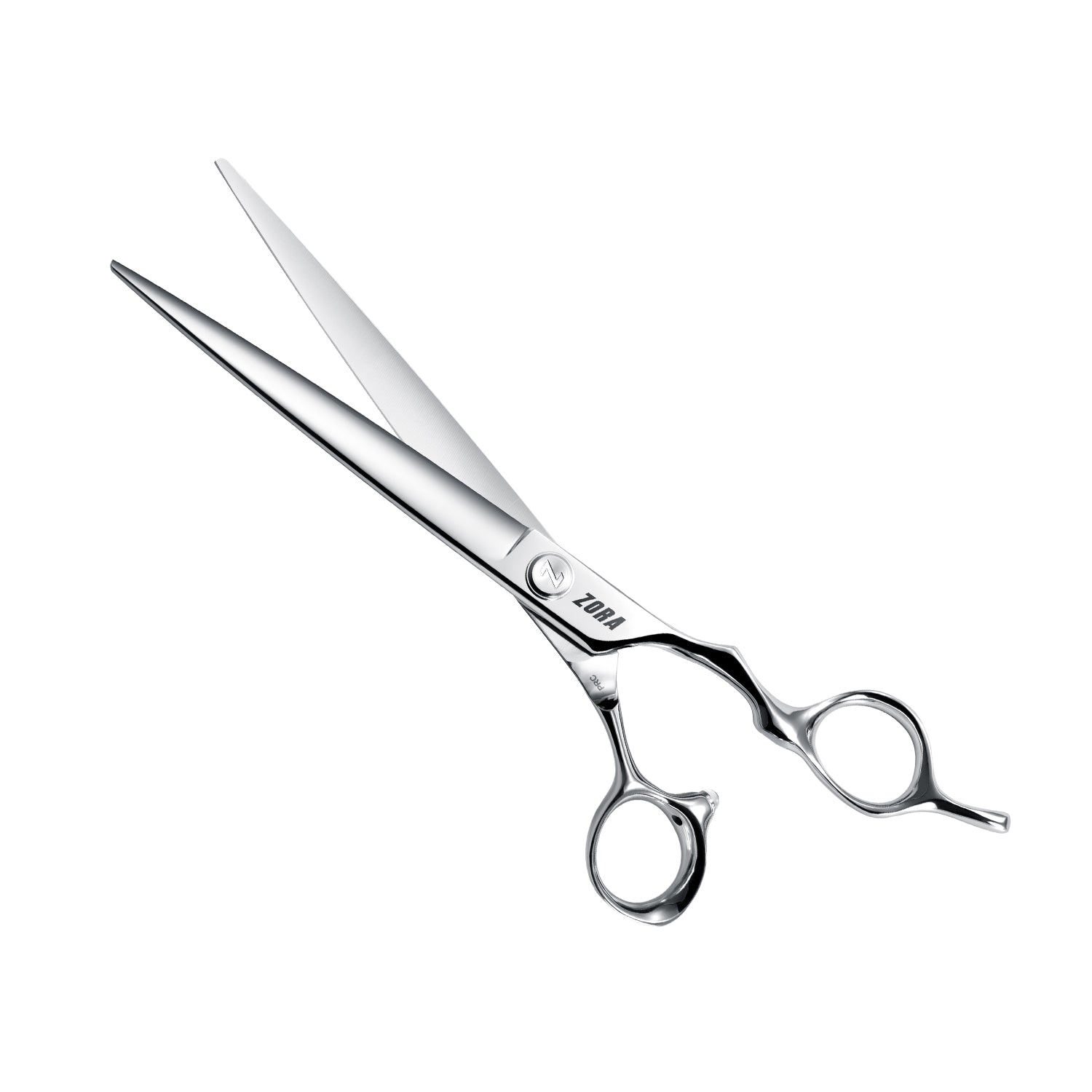 Hair cutting scissors with 'Tora' branding on a white background