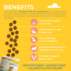 Makondo Pets Omega-3 Fish Oil Supplement with benefits listed