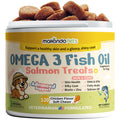 Omega 3 Fish Oil Salmon Treats container with makondo Pets branding on a white background