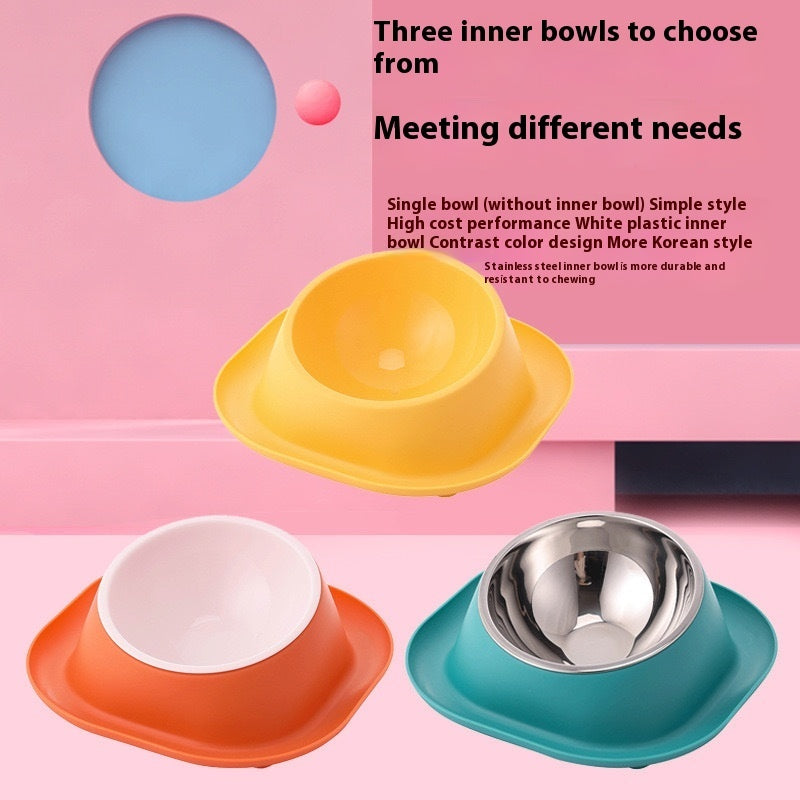 Three dog bowls in different colors 