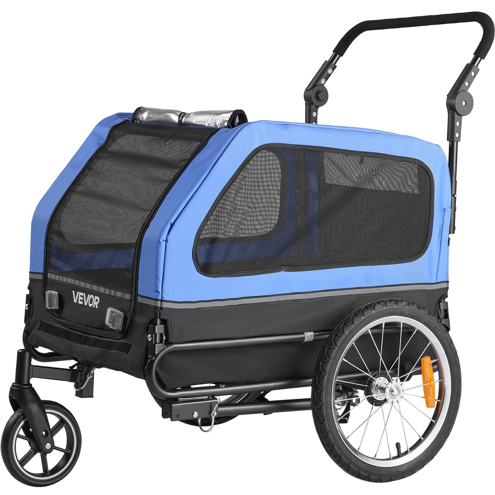 Dog Bike Trailer, Supports up to 88 lbs, 2-in-1 Pet Stroller Cart Bicycle Carrier for Small & Large Dogs, Easy Folding Frame with Quick Release Wheel, Universal Bicycle Coupler, Internal Leash