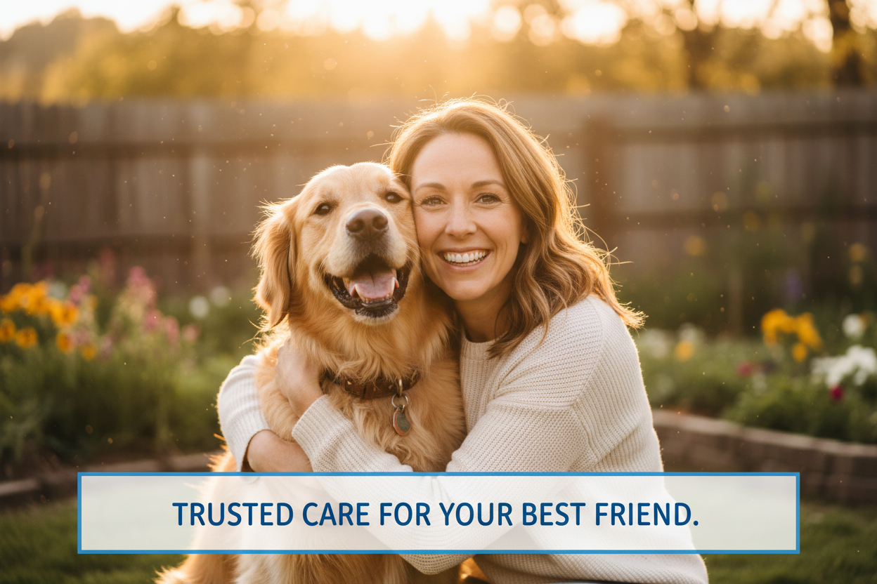 Happy pet with owner