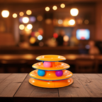 3-Tier Cat Track Toy – Interactive Spinning Ball Tower for Cats