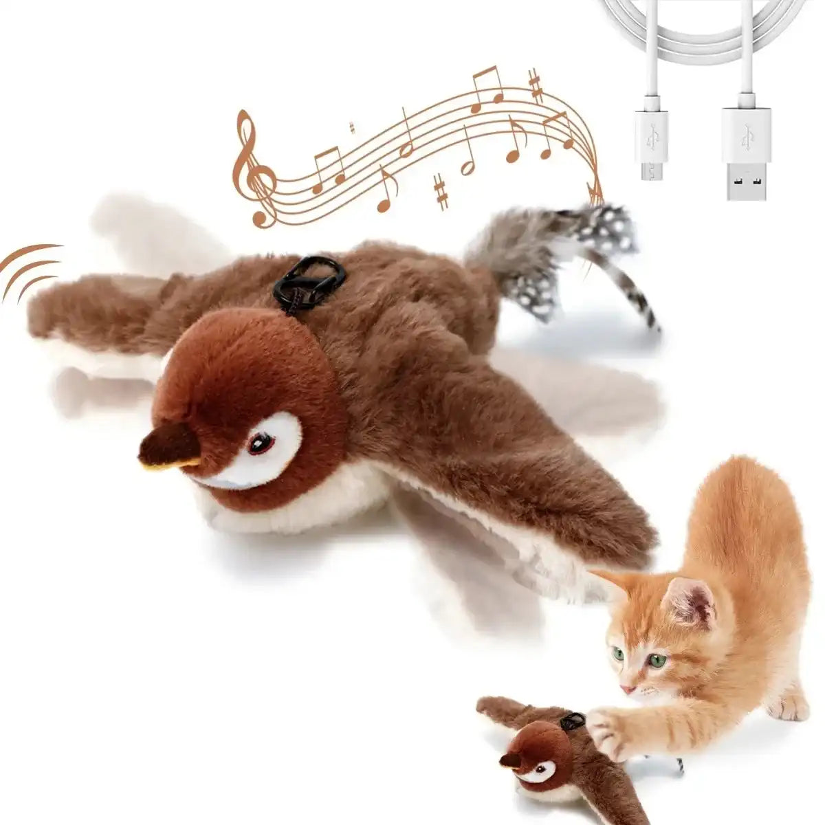 Flapping Bird Cat Toy – Interactive Catnip Plush with Chirping Sound